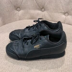 Kids Puma Roma Sneakers - Black - Size 1C